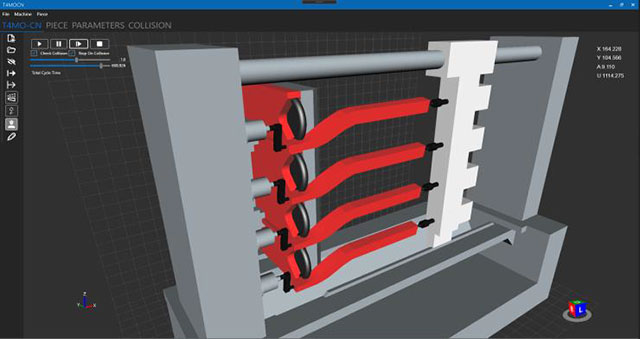 3D симуляция токарно-фрезерного станка с ЧПУ T4MO.CN, производство Bacci Италия